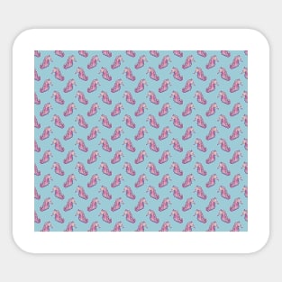 Pink Watercolor Seahorse Pattern Sticker